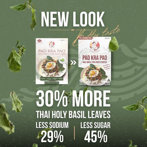 3 Packets 12 (1) TAAN THAI PAD KRA PAO Stir-Fry Kit Authentic Thai Holy Basil (Kra Pao) Starter Vegan, Gluten-Free, No
