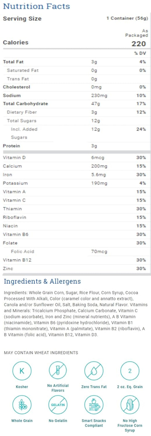 By The Cup 25% 2 oz (Pack 12), General Mills Less Sugar Cereal Variety, Cups of Cocoa Puffs, Cinnamon Toast Crunch