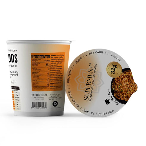 32g 12 Packs, KLDSCP Protein Ramen Instant Noodles Soup Spicy Beef Flavor, High Plant-Based Protein, Non-Fried, Vegan