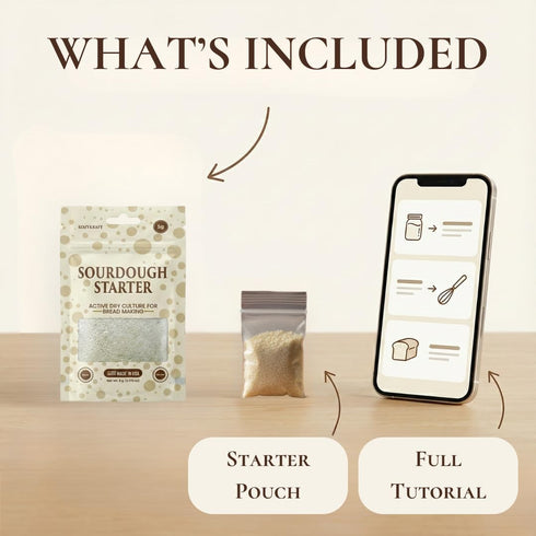(5 Sourdough Starter Culture Dehydrated Wild Dry Yeast for Baking Homemade Artisan Bread Organic, Non-GMO, Fresh