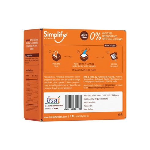 (Pack 1) 100gm 5 100% Simplify Orange & Carrot Dry Spread - of - Kid Friendly | Each Makes for Sandwich | Tasty & Easy