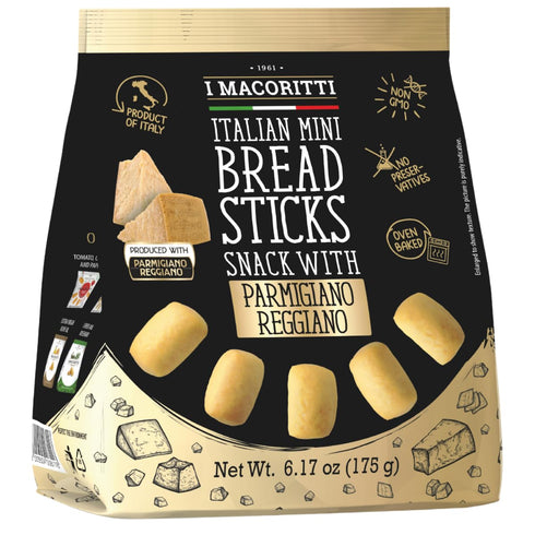 I Macoritti Special Breadsticks with Parmigiano Reggiano - Authentic Italian Snack, Zero