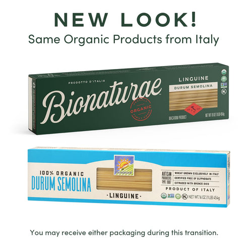 16 Oz, 6 Pack Bionaturae Linguine Pasta Noodles - Durum Semolina Pasta, Kosher, High Protein, Non-GMO, USDA Certified