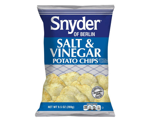 Snyder of Berlin Salt and Vinegar Potato Chips 9.5 oz Bags - 3 / Box