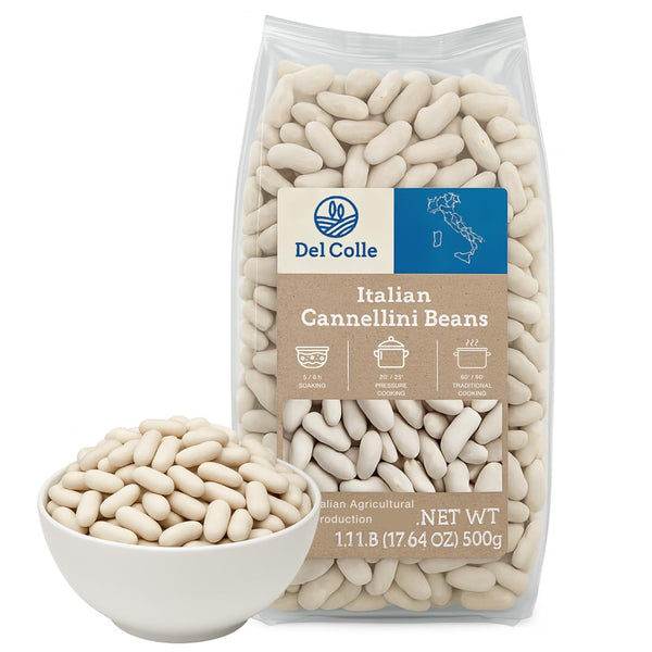 Del Colle Italian Cannellini Beans White Kidney Beans, Dried Cannellini Beans, White Beans Dry,