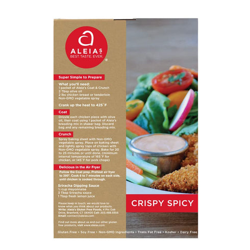 4.5oz (3 Pack) Aleia's Gluten Free Crispy Spicy Coat & Crunch Breading Mix for Chicken, Meat, Seafood & Veggies