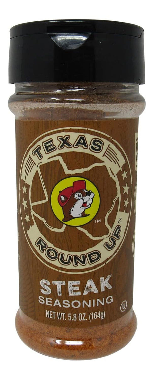 Buc-ee's Texas Round Up Steak Seasoning, Gluten Free, 5.8 Ounce Shaker Bottle