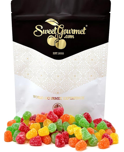 SweetGourmet Assorted Fruit Sour Jelly Drops | Bulk Candy | 1 Pound