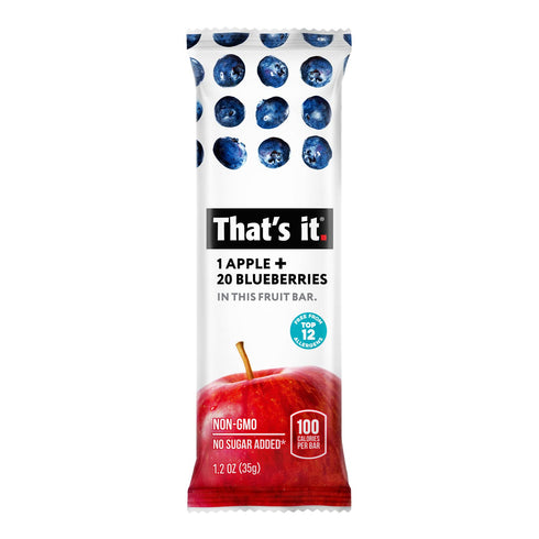 12 Pack (6 6 100% That's it Variety Fruit Bars Strawberry, Blueberry) No Sugar, Natural Real Fruit Bar, High Fiber