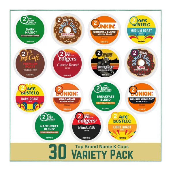 KUPIX 30 Count Variety Pack Coffee Pods K Cup Sampler French Roast, Black