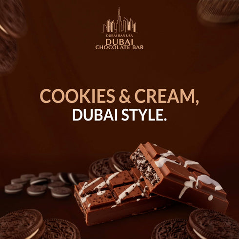 2.47oz (6 Pack) Dubai Chocolate Bar Cookies & Cream Premium Chocolate with Cookies & Cream Filling and Crispy Kataifi