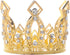 JANOU Mini Crown Tiara Cake Topper - Crystal Hair Ornaments for Wedding, Birthday, Baby Shower Cake Decoration (Gold)
