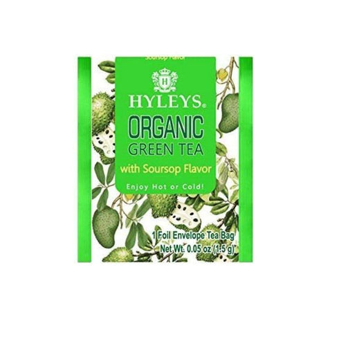 Hyleys Organic Green Tea Soursop Flavor, 25 Tea Bags, Graviola Guanabana Tea