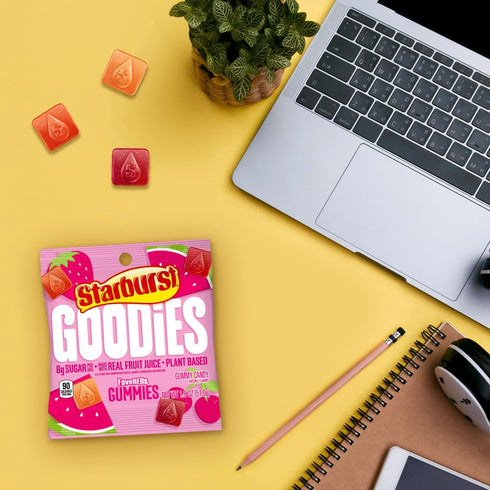 Gummy 1.8 Oz 12 Pack STARBURST GOODIES FaveREDS Plant-Based Fruit Candy, Bag
