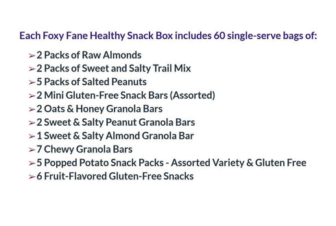 60-Count 60 Pack Foxy Fane Holiday Gift Box - Assortment of Healthy Snacks & Treats - Perfect Variety for Back