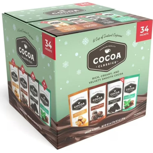 Generic Cocoa Classics Premium Instant Hot Cocoa Variety Pack, 34 Count, Salted Caramel,