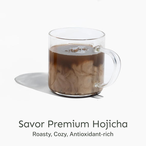 30 Packets Yu Tea Organic Hojicha Green Tea Powder, Instant | Rich in Antioxidants & EGCG | Pure Japanese Roasted Green