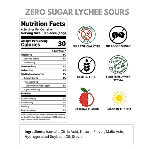 3 Pack Sour Drops | Zero Sugar Sour Candy | Tangerine, Lychee, Blue Raspberry | | No Artificial Dyes or Sweeteners