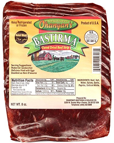 Ohanyan's Basterma Ohanyan's Fatty Cured Beef 8oz (Sliced Basterma - Pastirma)