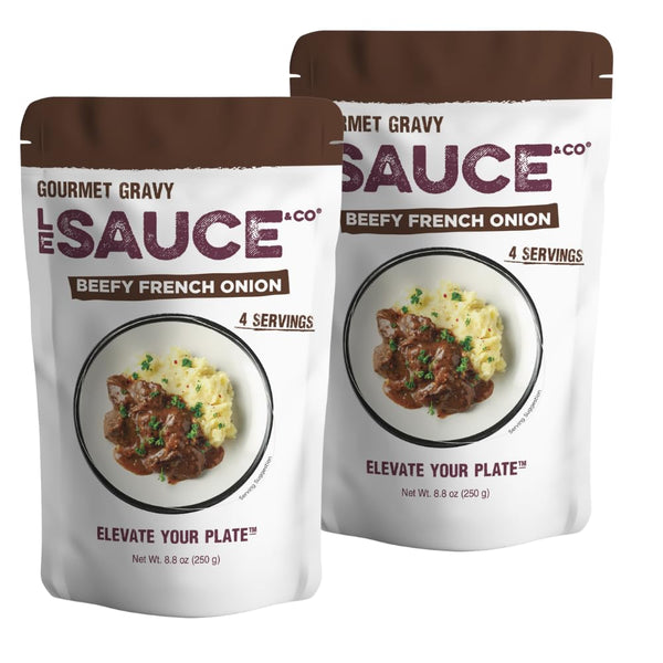Le Sauce & Co. 4-serving Beefy French Onion Gourmet Gravy, (2-pack) Four
