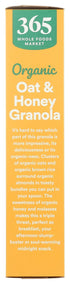 365 17 by Whole Foods Market, Organic Oat & Honey Granola, Ounce