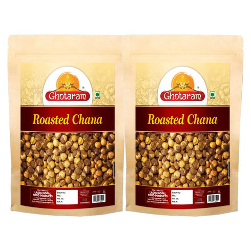 GHOTARAM Whole Sabut Roasted Chana With Skin Bhuna Chana, Roasted Chickpeas, Double Roasted
