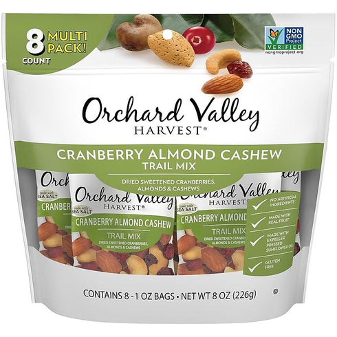 ORCHARD VALLEY HARVEST Cranberry Almond Cashew Trail Mix, 1 oz (Pack of