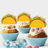 TzTwodcaz 12 Pcs Mexican Fiesta Dessert Cupcake Toppers Taco Cupcake Toppers for Mexican Themed Party Decorations