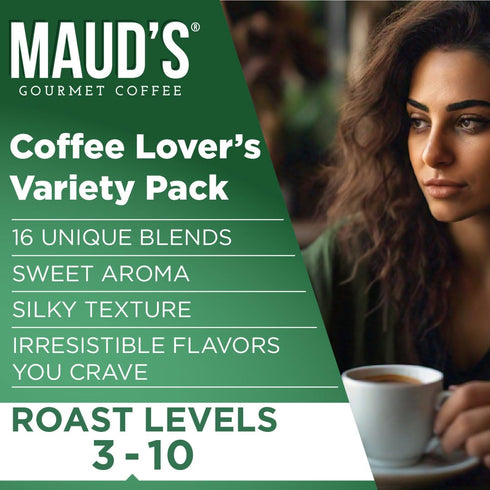 Maud's Coffee Lovers Variety Pack Coffee Pods, 40 ct, 16 Assorted Flavors, Compatible with Keurig