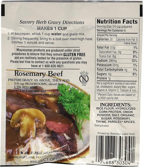Mayacamas 0.8 (Pack 12) Savory Herb Gravy Mix, Ounce