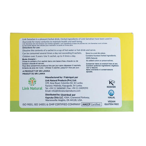 Packets 14 100 Count SAMAHAN Ayurvedic Herbal Tea - Sri Lankan Ceylon Blend with Natural Herbs Including Ginger, Black