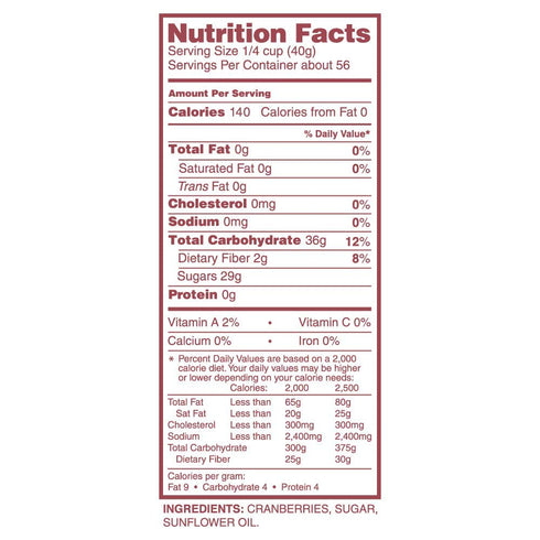 5 Fresh Gourmet Dried Cranberries | Pound | Bulk Size | Snack and Salad Topper