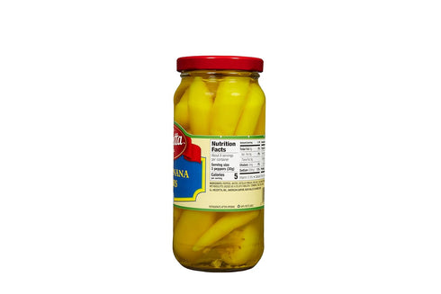 16 OZ Pack 6 Mezzetta Sweet Banana Peppers - Sweet & Crunchy Peperoncini Alternative for Hamburgers, Hot Dogs