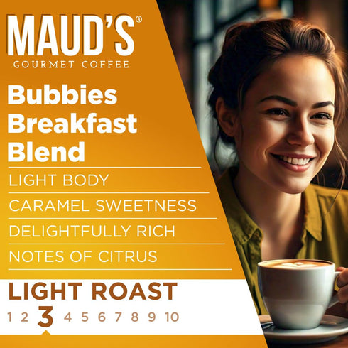 100 100% Maud's Breakfast Blend Coffee Pods, ct, Light Roast Coffee in Single Serve Pods Arabica Beans, Compatible