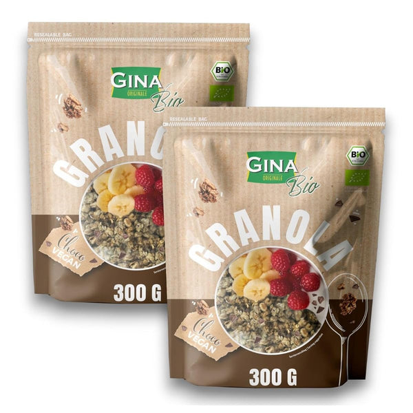 GINA Bio Organic Granola with Cocoa, Pecans & Fruits for Daily Meals - Gluten