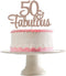 50 and Fabulous Rose Gold Glitter 50th Birthday Cake Topper for Women