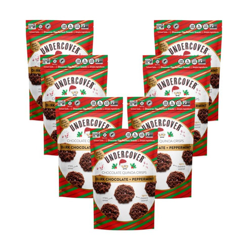 Undercover Snacks Chocolate Quinoa Crisps - Dark Chocolate + Peppermint | 7-Pack,