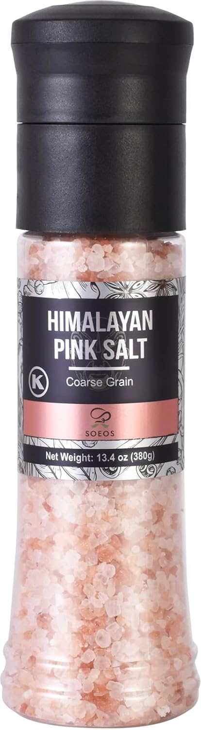Soeos Salt Grinder Set, Himalayan Pink Salt, Coarse Grain, Salt for Grinder