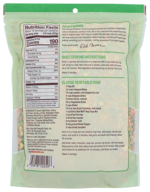 28-ounces (Pack of4) Bob's Red Mill Soup Mix Vegi