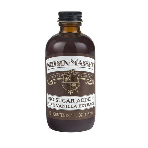 Nielsen-Massey No Sugar Added Pure Vanilla Extract - 4 Ounce Bottle for Baking and Cooking