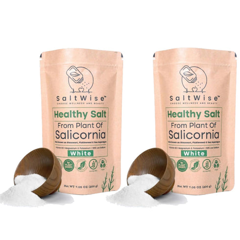 SaltWise Salicornia White Salt Low Sodium Salt Substitute, Plant-Based Mineral Salt, Kosher,
