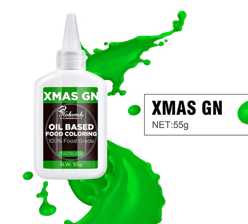Holamdo Set, 55g/Bottle Oil Based Food Coloring Xmas Green Oil Based Food Coloring for Chocolate, Food Grade Food Color