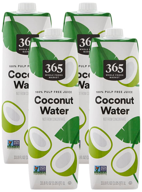 365 by Whole Foods Market ,Coconut Water,33.8 Fl Oz,(Pack of 4)