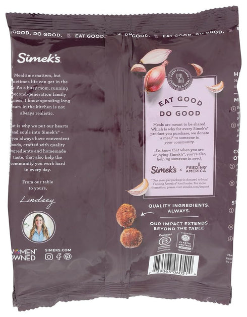 Simek's 12 , Original Beef Meatballs, Ounce