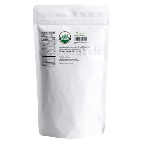 Mulberries 2 Lbs White Dried Organic Bulk Bag USDA Organic Certified Sun Dried, Raw, Non GMO & Gluten Free Product