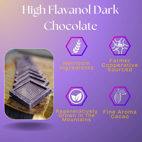 750mg 4oz Vital Purple Ceremonial Cacao - Flavanols Per Serving - Bitter - Itense - Organic Cacao Paste for Cacao