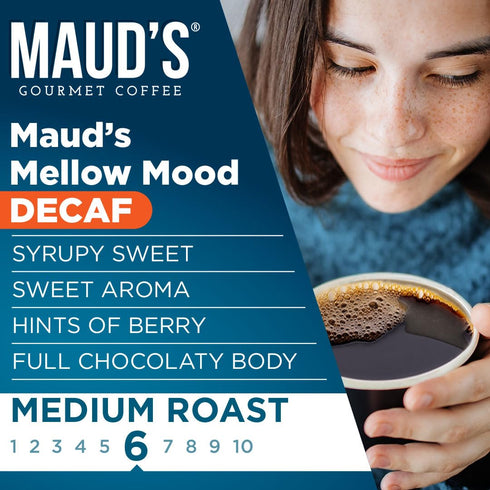 100 100% Maud's Decaf Medium Roast Coffee Pods, ct, Decaffeinated Single Serve Pods Arabica Coffee, Compatible
