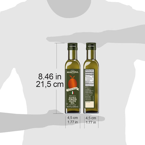 8.5 Oz Mantova Italian Golden Extra Virgin Olive Oil - Healthy EVOO - Perfect for Salads and Dressings