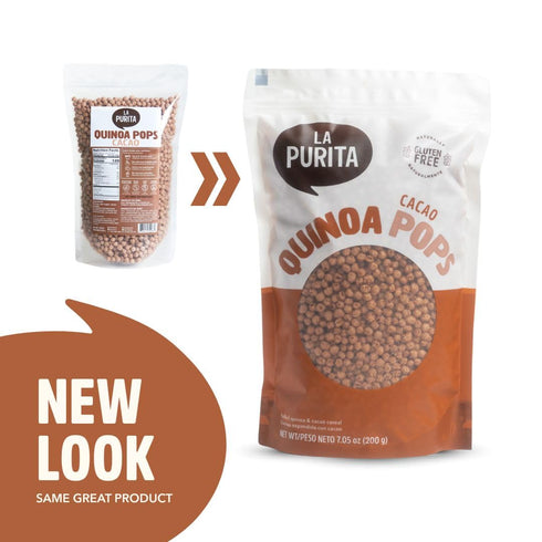 7 oz La Purita Quinoa Pops, Cacao Healthy Protein Chocolate Cereal, Gluten-Free, Sugar-Free, Vegan Superfood