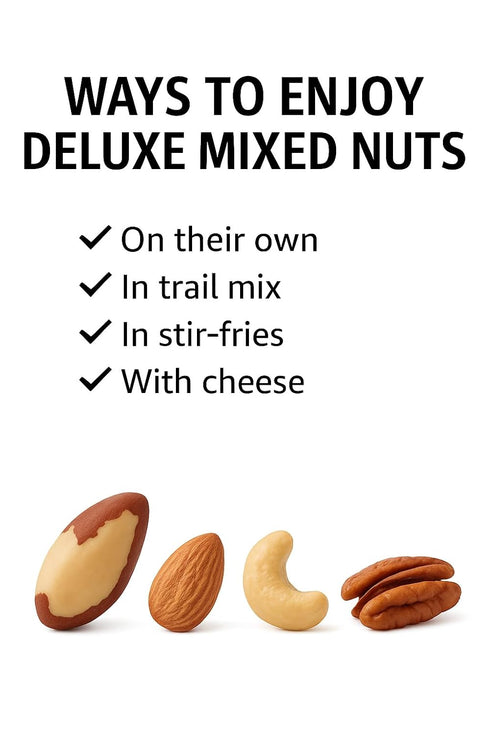 8oz, Foods Alive Organic Deluxe Mixed Nuts, Kosher Blend of Premium Organic Cashews, Almonds, Walnuts, Pecans, Brazil